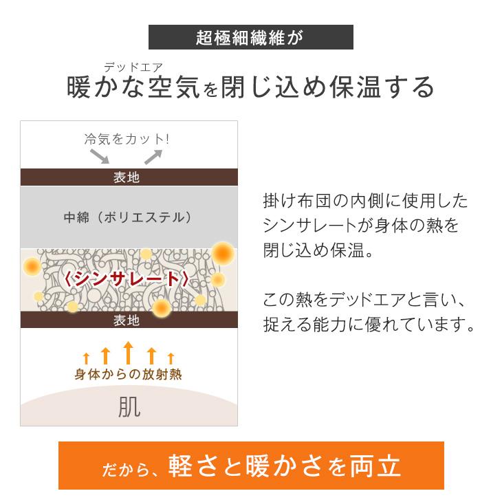 18日+5% シンサレート ウルトラ 200 シングル 冬用 洗える 掛け布団 おしゃれ 暖かい 日本製 布団 掛布団 冬 | タンスのゲン | 08