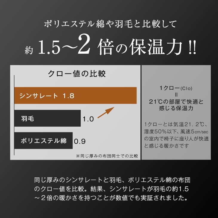 シンサレート ウルトラ 200 ダブル 洗える 掛け布団 おしゃれ 暖かい 日本製 布団 掛布団 冬 かけ布団 シンサレートウルトラ200 ダブルロング｜tansu｜10