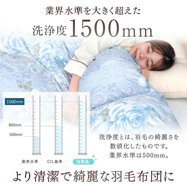 タンスのゲン 羽毛布団 シングル ロング 柄任せ 洗える 掛け布団 日本