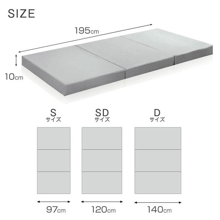 マットレス セミダブル 高反発マットレス 3つ折りマットレスセミダブル 10cm 硬め 220N  ベッドマット ウレタンマットレス 高反発ウレタン 男の高反発｜tansu｜16