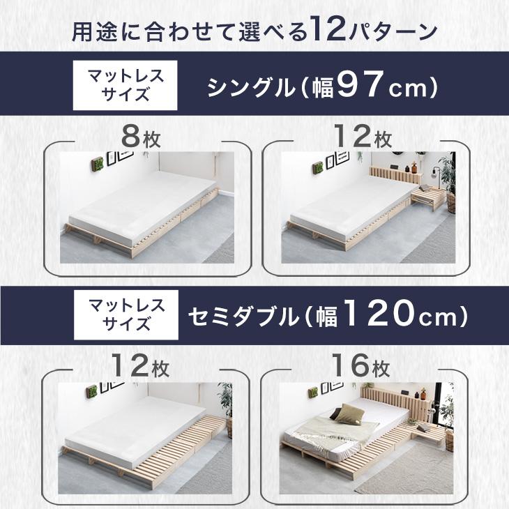 タンスのゲン 7日+5% ベッド シングル マットレス付き すのこ パレット