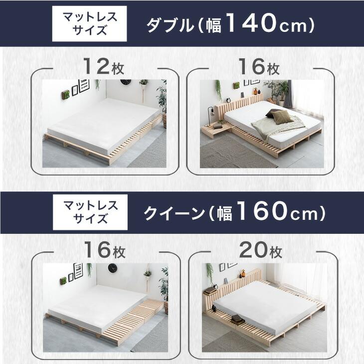 タンスのゲン ベッド ダブル マットレス付き すのこ パレットベッド