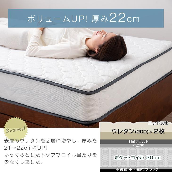 タンスのゲン マットレス シングル 厚み22cm 線径2.3mm ベッドマット