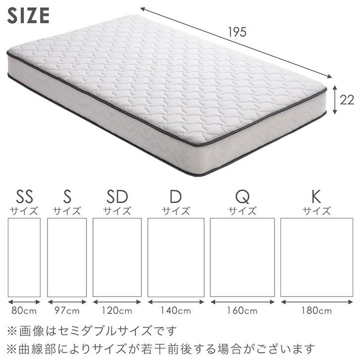 タンスのゲン マットレス クイーン 厚み22cm 線径2.3mm ベッドマット