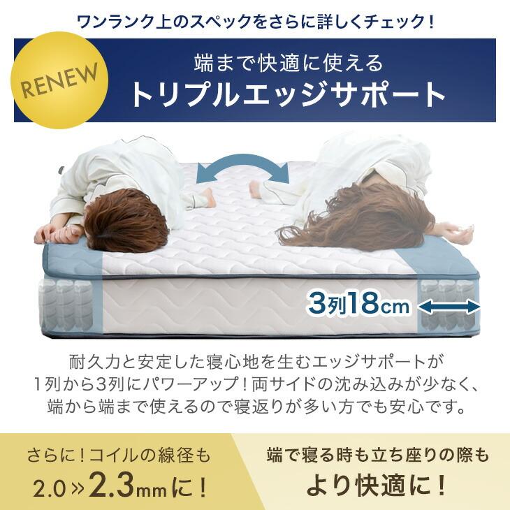 クイーンサイズ　マットレス ポケットコイルマットレス クイーン 厚さ20cm 高密度バリュー