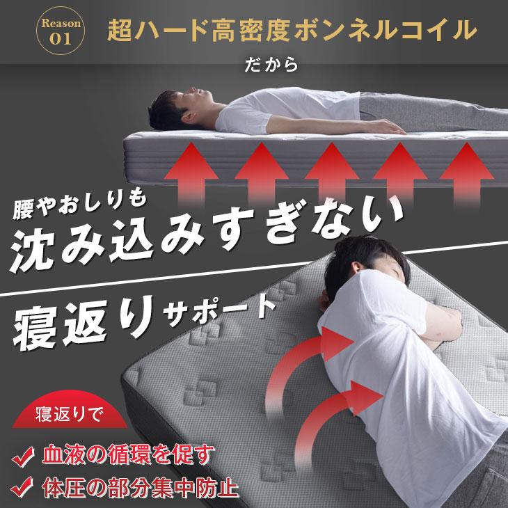 タンスのゲン マットレス 高反発 セミダブル おしゃれ ボンネルコイル