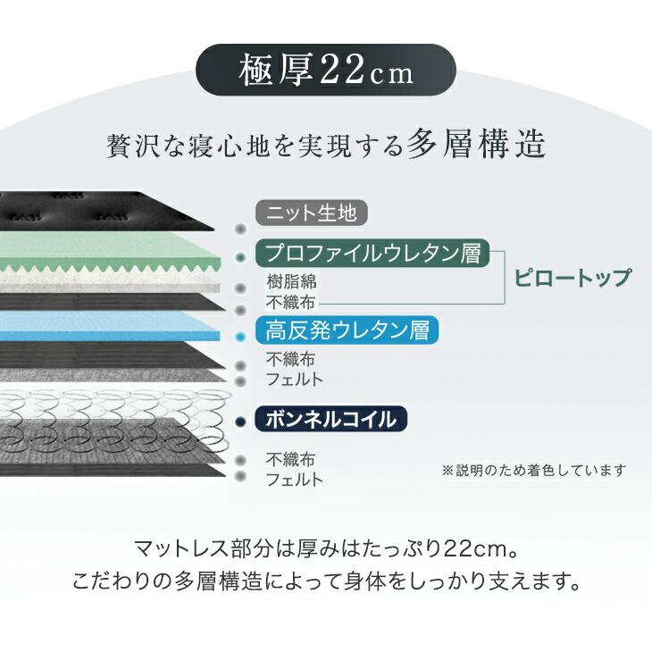 タンスのゲン ベッド 脚付きマットレス シングルベッド マットレス付き