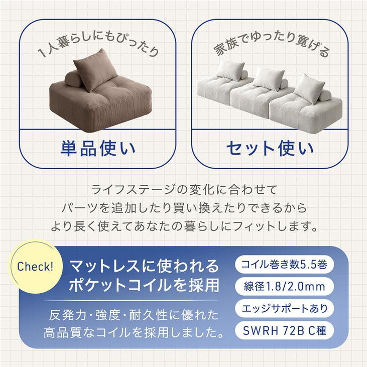 【送料込】1P ユニットソファ ポケットコイル ホワイト 超美品 タンスのゲン 4日+5% ソファ ソファー 1人掛け 北欧 おしゃれ