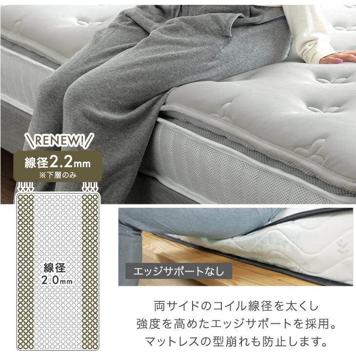 タンスのゲン マットレス ダブル 極厚22cm 贅沢2層コイル ポケット