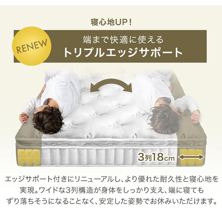 タンスのゲン マットレス ダブル 極厚22cm 贅沢2層コイル ポケット