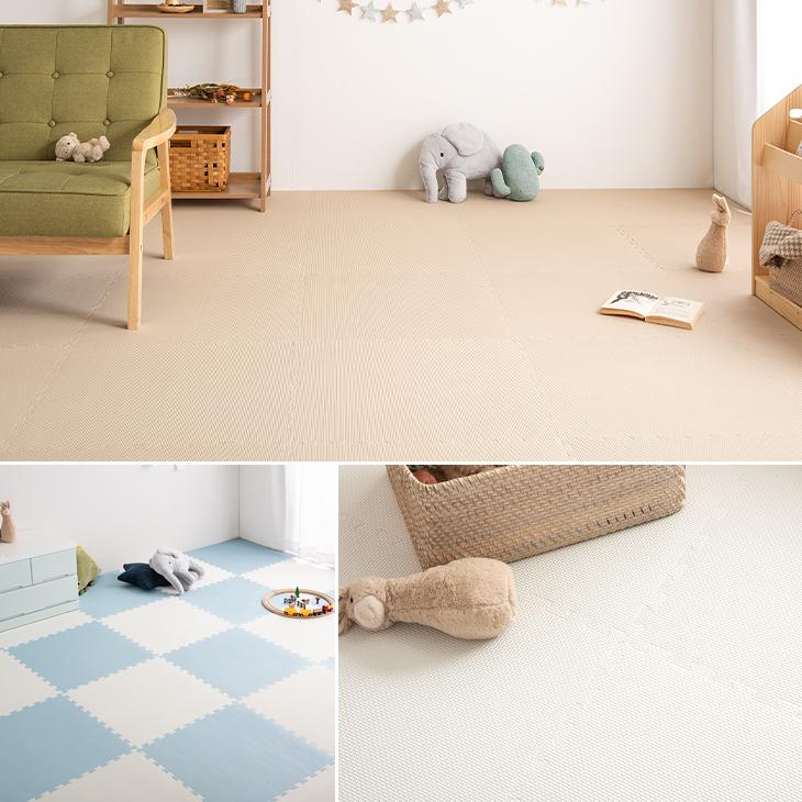 ジョイントマット 大判 59cm 16枚 3畳 防音 騒音 吸収 サイドパーツ付 ベビーマット クッションマット プレイマット ベビー 厚手 床暖房対応 赤ちゃん タンスのゲン Design The Future 通販 Yahoo ショッピング