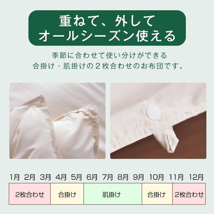 タンスのゲン 掛け布団 洗える 布団 シングル 2枚合わせ掛け布団