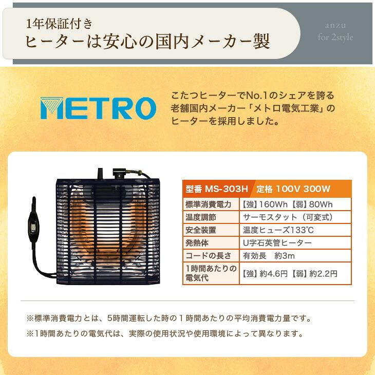 タンスのゲン こたつ 一人用 3点セット 70×60 長方形 こたつセット