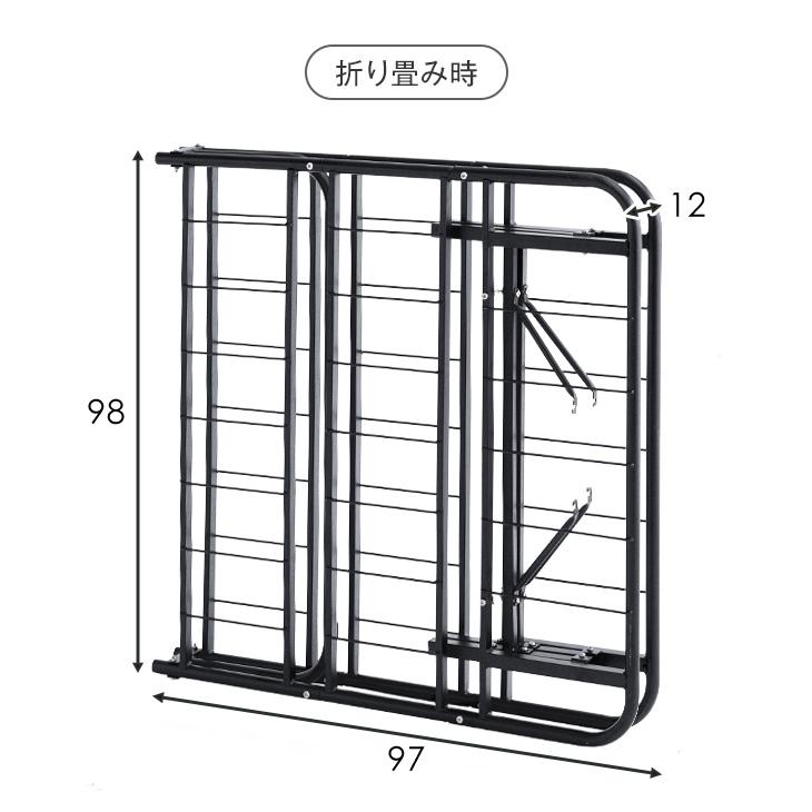 シングルベッドフレーム パイプベッド 折り畳みベッド 折りたたみ ベッド 収納式 折りたたみパイプベッド シングル ベッドフレーム