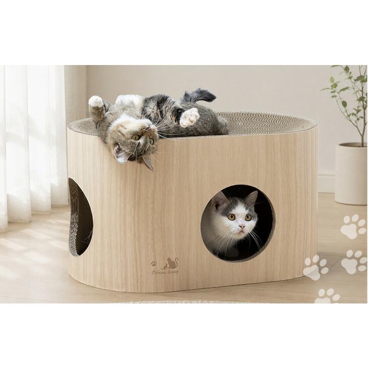 タンスのゲン 猫ハウス キャットハウス 猫 爪とぎ ハウス ペットハウス