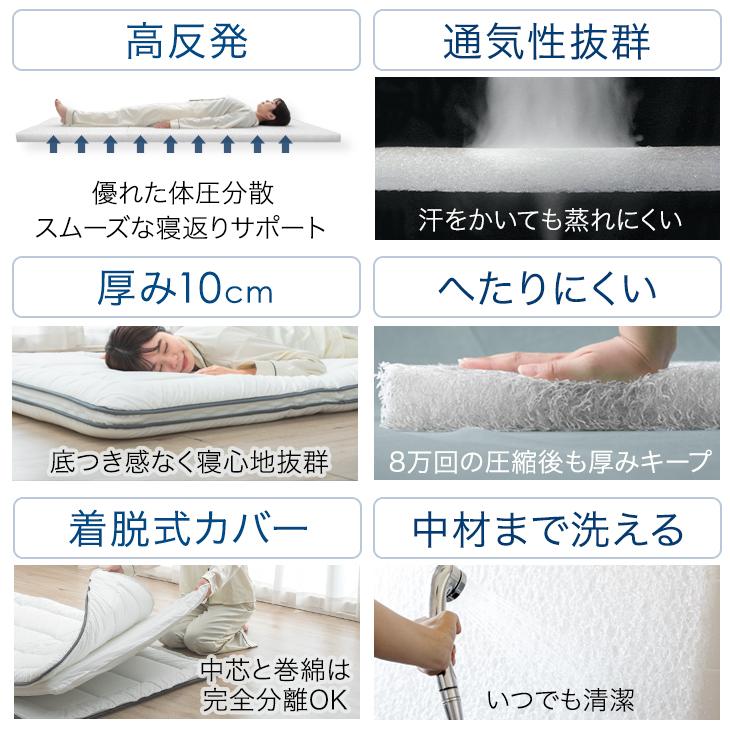 タンスのゲン 敷布団 ダブル 140×200 洗える 敷ふとん 敷き布団 硬め