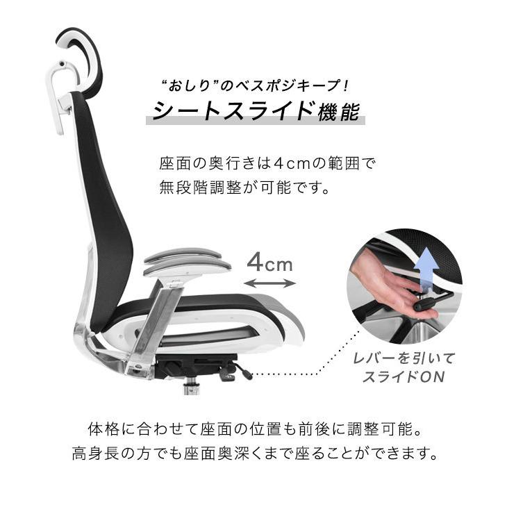タンスのゲン オフィスチェア メッシュ ヘッドレスト ハイバック