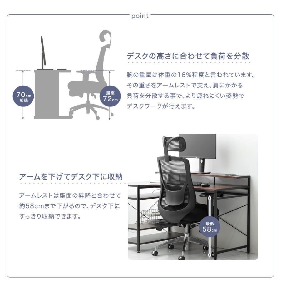 13日P15%〜 オフィスチェア メッシュ 肘付き リクライニング チェア 椅子 おしゃれ ハイバック キャスター付き ロッキング 回転 オフィスチェアー | タンスのゲン | 15