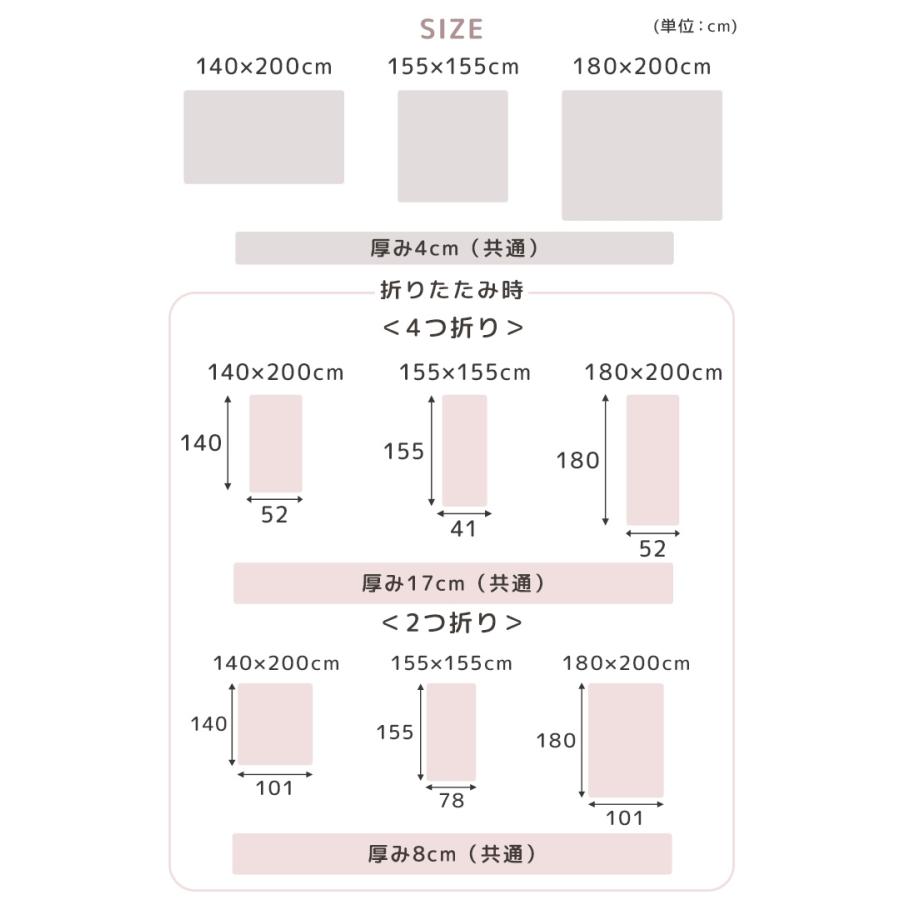 タンスのゲン プレイマット ベビー 140×200 折りたたみ 大判 厚手 4cm