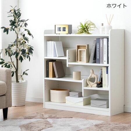 タンスのゲン 本棚 オープンラック 木製 スリム 3段 幅90 収納 ブック
