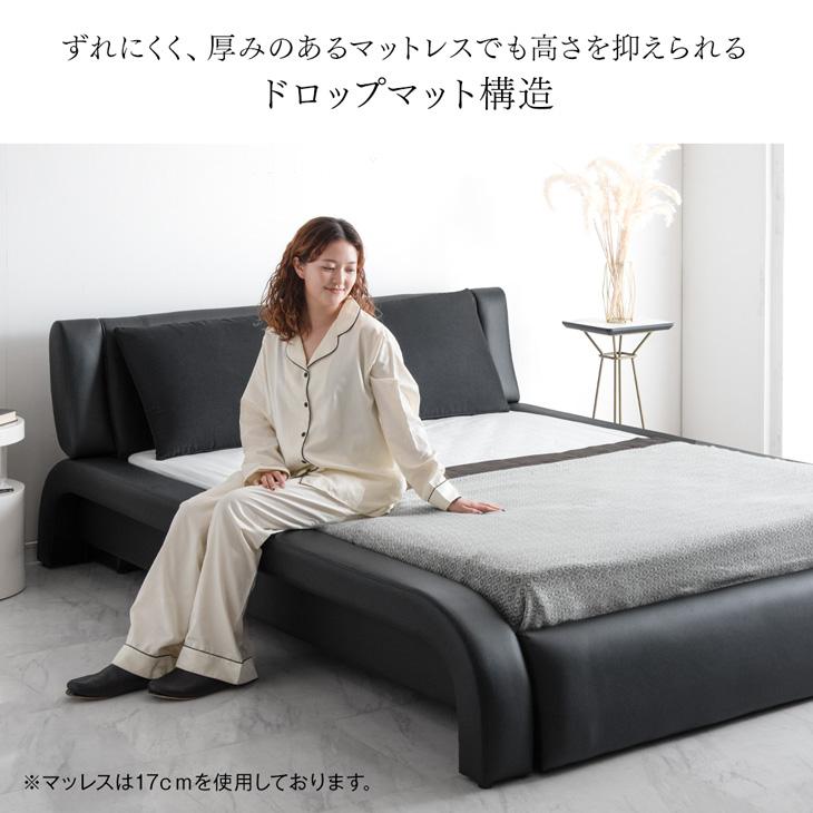 タンスのゲン 3日+5% ベッド クイーン レザー調 ベッド ダブル