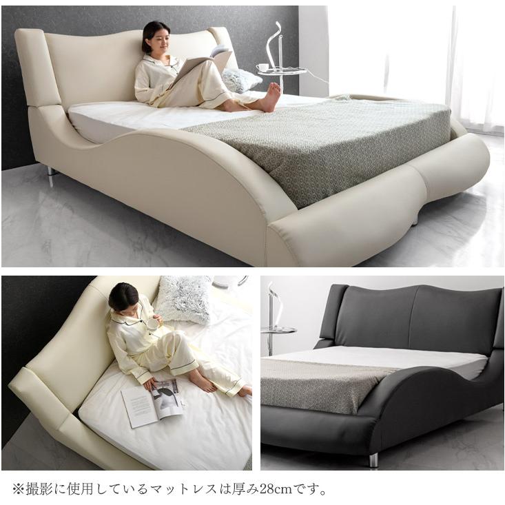 タンスのゲン ベッド クイーン レザーベッド ローべッド フレームのみ