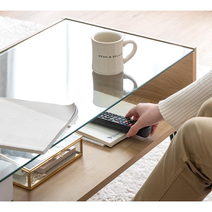 タンスのゲン センターテーブル おしゃれ 北欧 ガラス 100×40 ロー