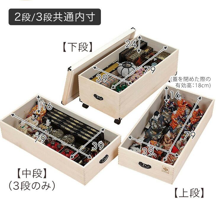 タンスのゲン ひな人形収納 1段 収納ケース 単品 キャスター付き 収納