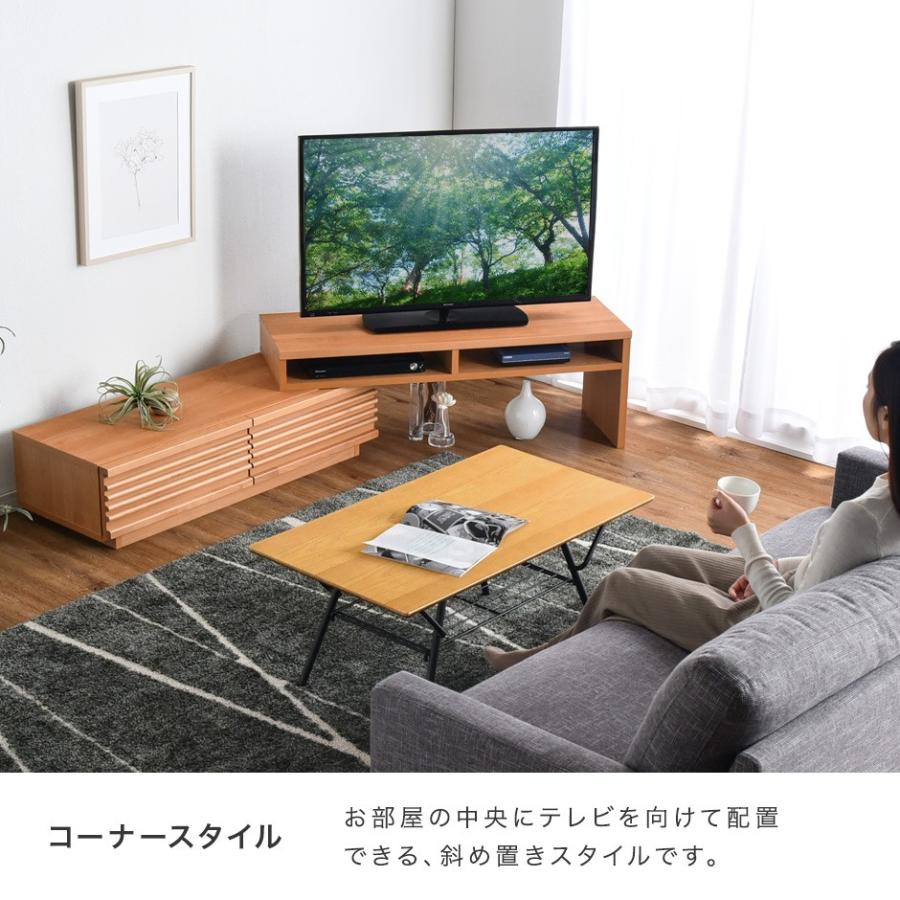 テレビ台 ローボード おしゃれ 北欧 木製 完成品 幅110-210cm 収納 ロータイプ 伸縮式 TV台 テレビラック 無垢 シンプル モダン 国産｜tansu｜08