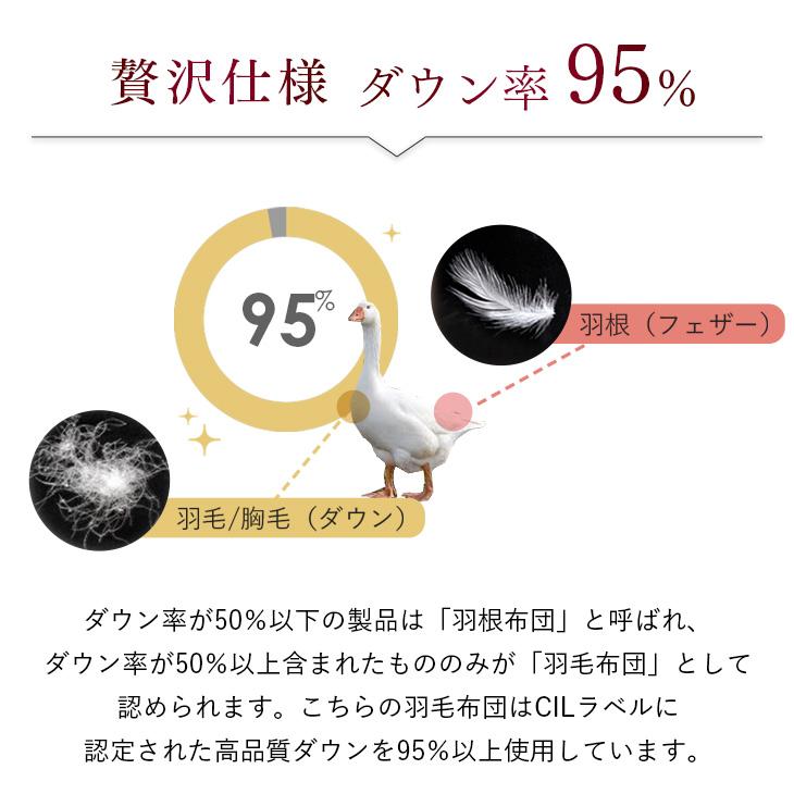 羽毛布団 シングル マザーグース ダウン95％ 2層キルト 羽毛ふとん 冬用 掛け布団 日本製 羽毛掛け布団 大増量1.5kg 羽毛 布団 消臭 抗菌 グース 国産｜tansu｜06