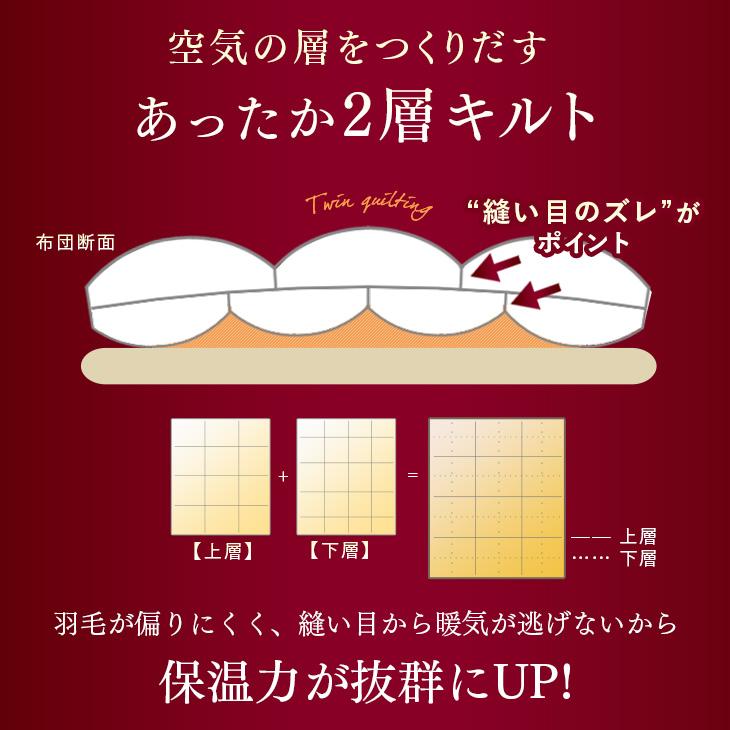 羽毛布団 ダブル マザーグース ダウン95％ 2層キルト 羽毛ふとん 冬用 掛け布団 日本製 羽毛掛け布団 大増量2.0kg 羽毛 布団 消臭 抗菌 グース 国産｜tansu｜09