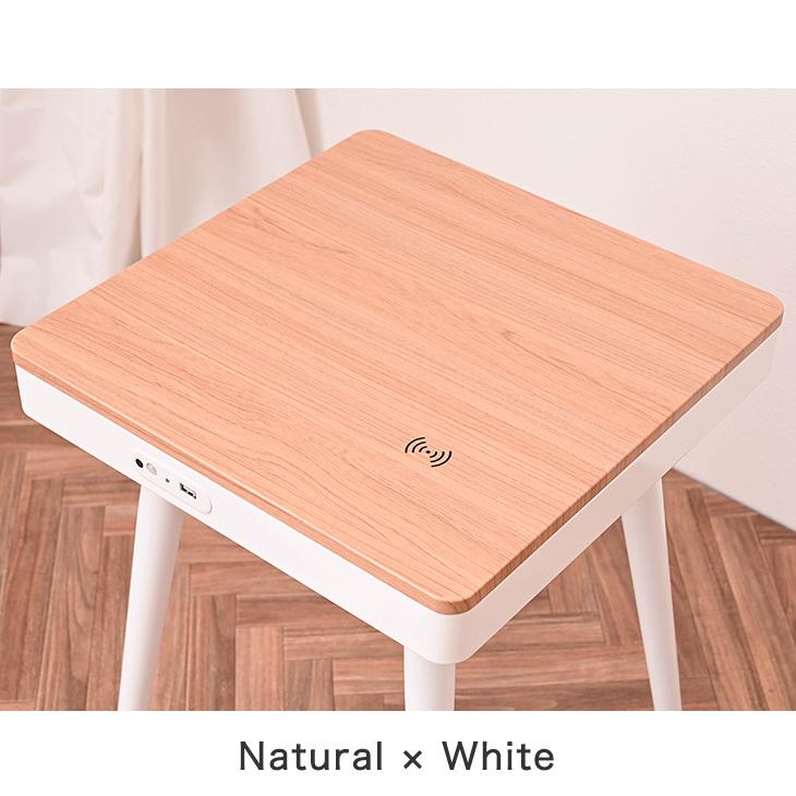 タンスのゲン サウンドテーブル ワイヤレス USB サイドテーブル スリム