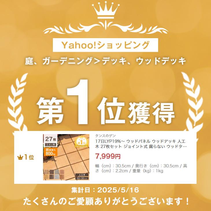 タンスのゲン ウッドパネル ウッドデッキ 人工木 27枚セット