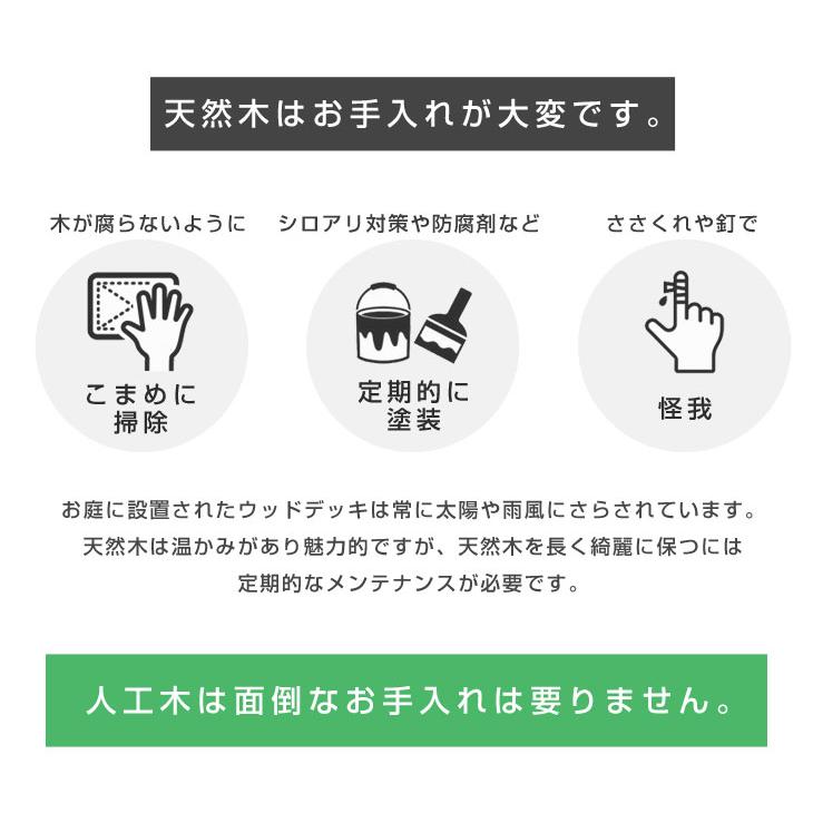ウッドパネル 人工木 ウッドデッキ 人工木材 27枚セット おしゃれ ジョイントタイル ウッドタイル 庭 タイル diy ジョイント式 木材 庭 置くだけ 石 | タンスのゲン | 07