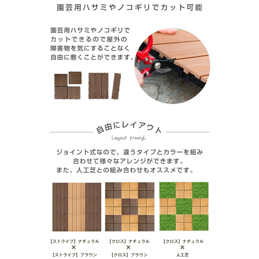 タンスのゲン ウッドパネル ウッドデッキ 人工木 108枚セット おしゃれ