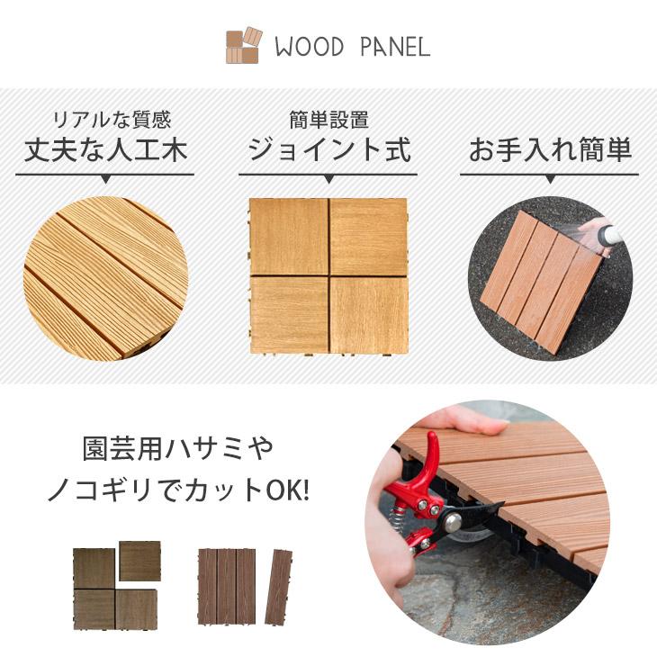タンスのゲン ウッドパネル ウッドデッキ 人工木 162枚セット
