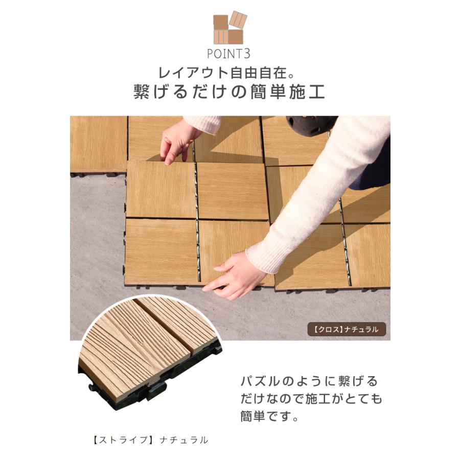 タンスのゲン ウッドパネル 人工芝 セット ウッドタイル ジョイント式 