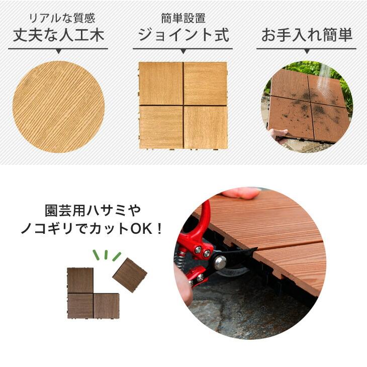 タンスのゲン 本日+5% ウッドパネル 人工木 ウッドデッキ 人工木材 9枚