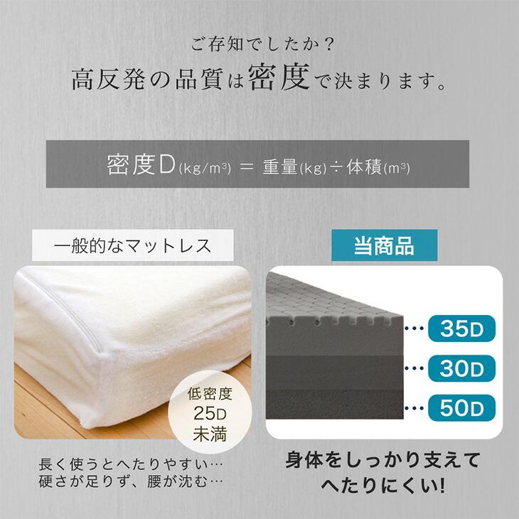 タンスのゲン マットレス シングル 20cm 三つ折り 折りたたみ 高反発