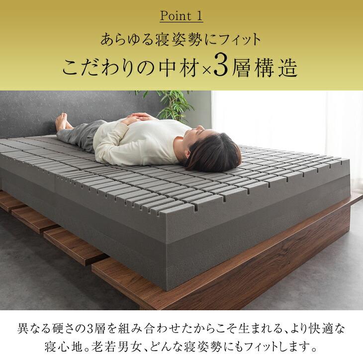 タンスのゲン マットレス セミダブル 3つ折り 高反発 折りたたみ