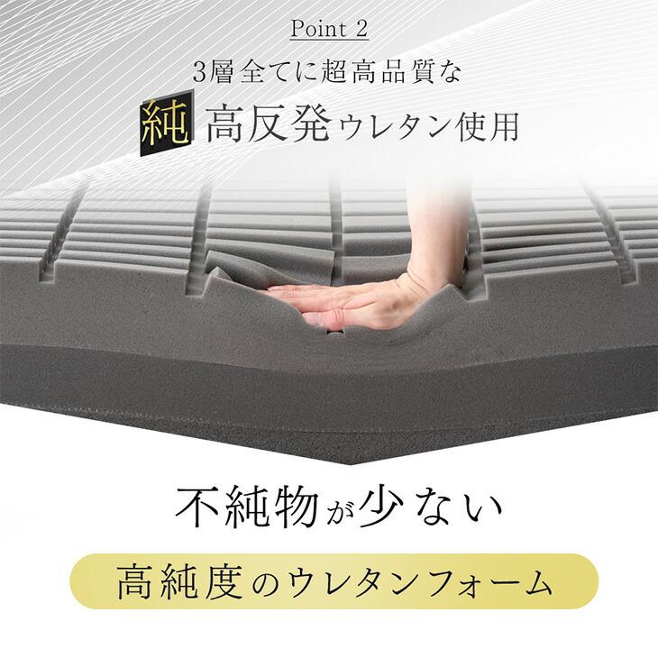 タンスのゲン マットレス セミダブル 20cm 三つ折り 折りたたみ 高反発