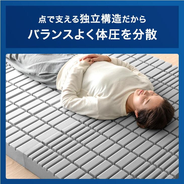 タンスのゲン マットレス ダブル 三つ折り 3ゾーン構造 硬め