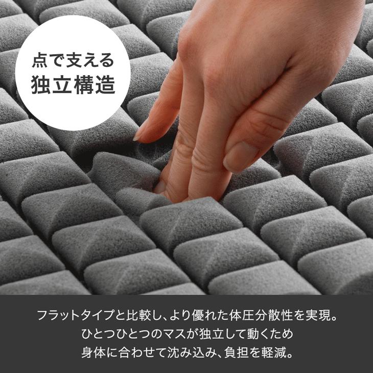 タンスのゲン マットレス セミダブル 三つ折り Goo3D 2層 折りたたみ