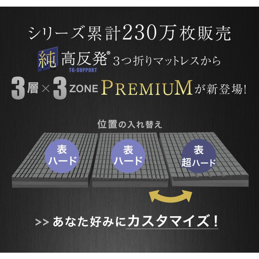 タンスのゲン マットレス ダブル 三つ折り 折りたたみ 高反発 硬め 高