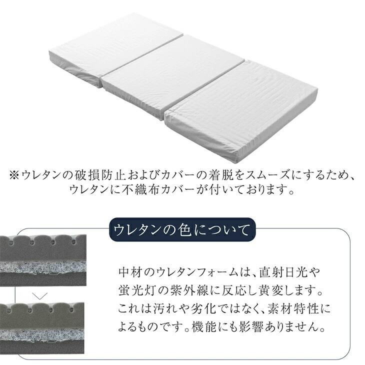 タンスのゲン マットレス セミダブル 三つ折り 折りたたみ 高反発 硬め