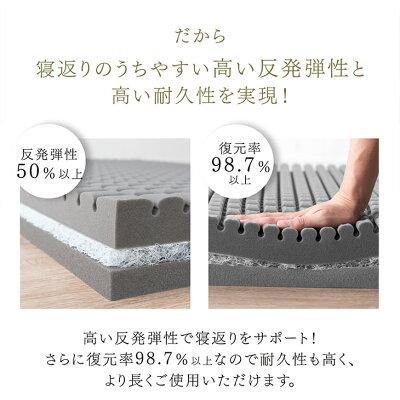 タンスのゲン マットレス ダブル 三つ折り 折りたたみ 高反発 硬め10cm