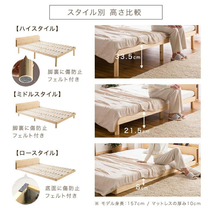 タンスのゲン ベッド マットレス付き セミダブル すのこベッド ベッド