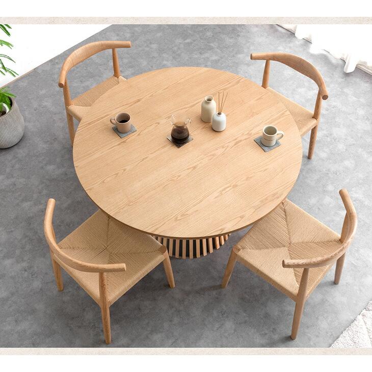 タンスのゲン 7日+5% ダイニングテーブル 丸 120 おしゃれ 単品 4人