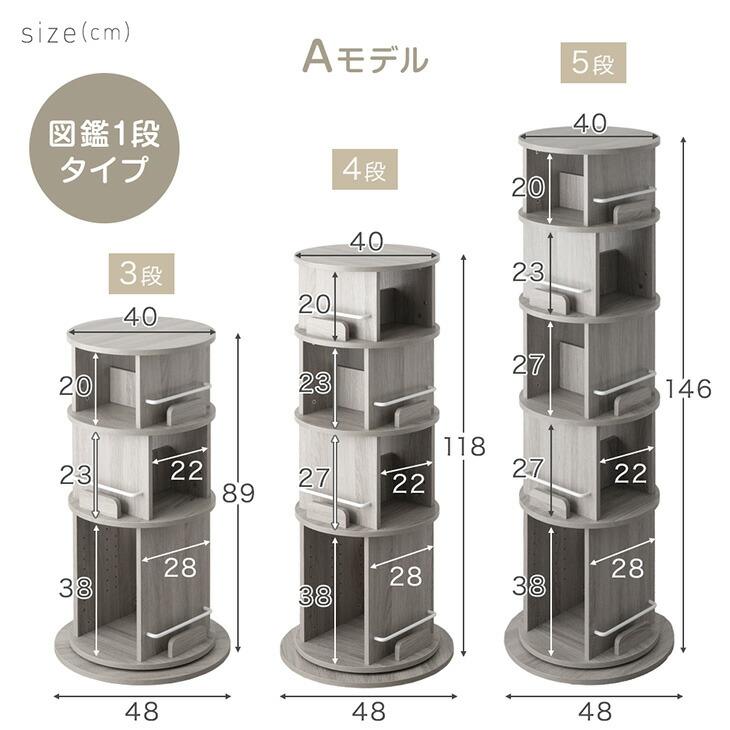 タンスのゲン 絵本棚 回転 子供 5段 図鑑対応 絵本ラック 回転式 本棚