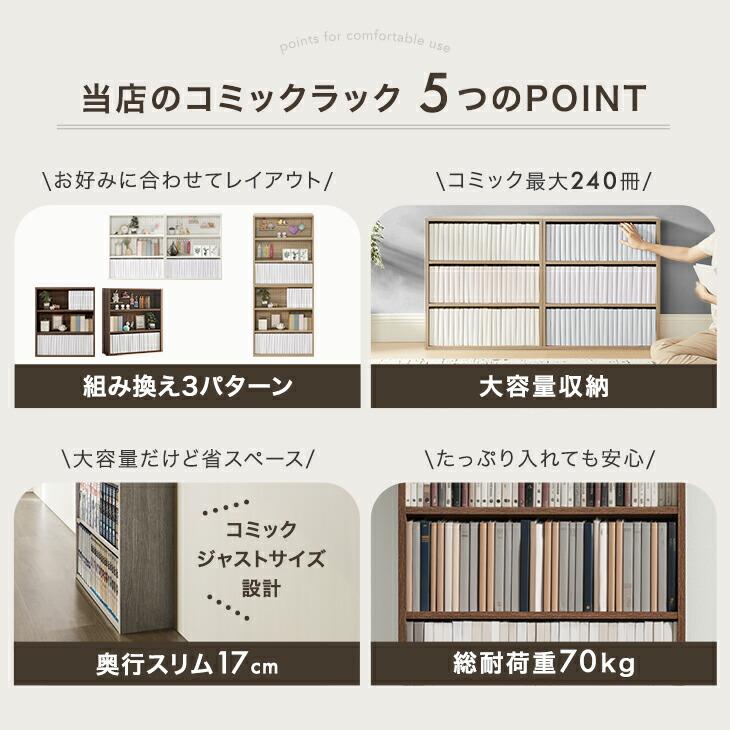 タンスのゲン 本棚 大容量 スリム 多機能 薄型 幅60 コミックラック